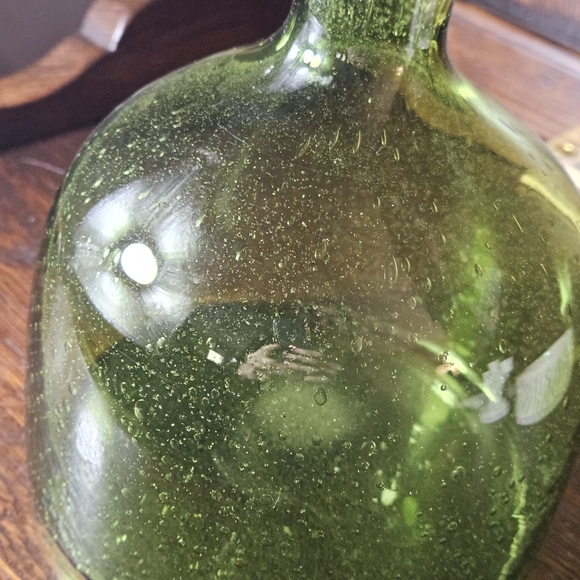 Blenko Green Glass Decantor With Its Stopper. - Picture 8 of 9
